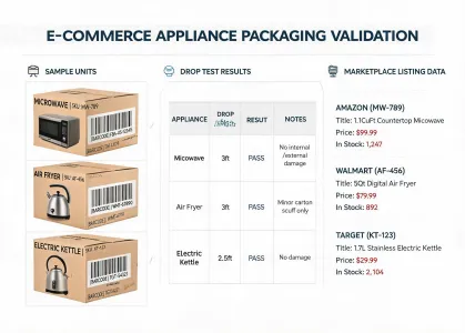 E-commerce appliance packaging validation
